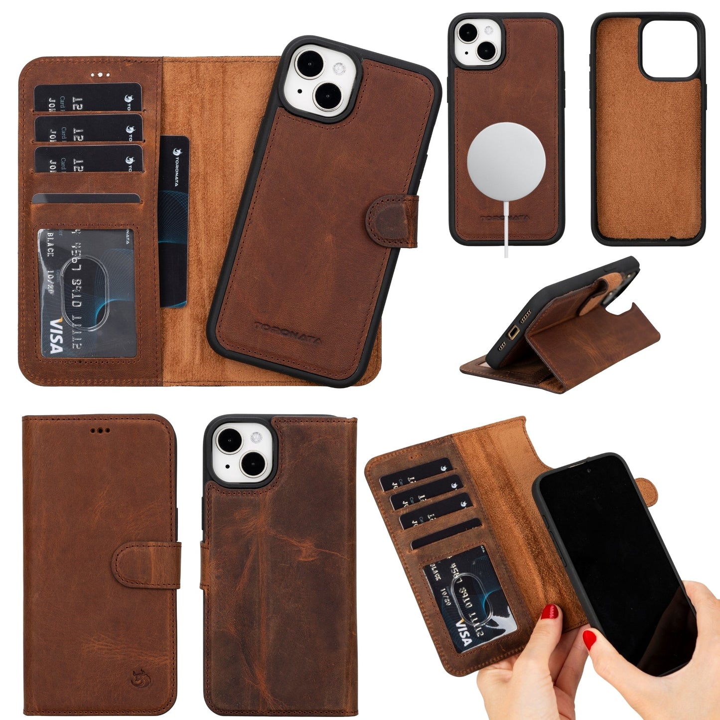Casper Leather iPhone 14 Plus Wallet Case | MagSafe